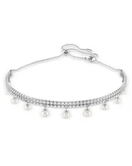 【送料無料】 スワロフスキー レディース ネックレス・チョーカー・ペンダントトップ アクセサリー Ariana Grande Imitation Pearl & Crystal Dangle Choker Necklace 11.75-16.5