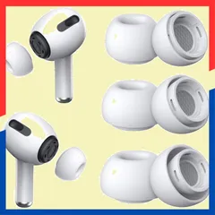 【在庫処分】シリコン イヤーチップ 第1/2世代対応 (S/M/Lサイズ Pro 各1ペア) AirPods 柔らかい イヤーピース 滑り止め YUWAKAYI 携帯用収納ボックス付き