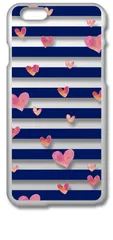 【新品未使用】iPhone6 Plus / 6s Plus アイフォン6sプラス クリア ハードケース ( ハート＆ボーダー(ブルー) ) ハート ボーダー cl-iphone6splus-144