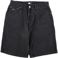古着 90年代~ トミーヒルフィガー TOMMY HILFIGER JEANS ブラックデニムショーツ ハーフパンツ メンズw32相当 ヴィンテージ/eaa577400