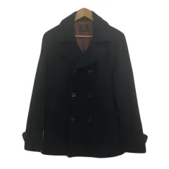 メンズビギ MEN'S BIGI コート Pコート ショート ダブル センターベント ウール 無地 長袖 03 紺 ネイビーのサムネイル