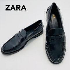 ZARA ギャザー入りソフトモカシン 39 (25.3cm) ローファー - メルカリ