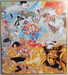 BANDAI SPIRITS 이치 반 쿠지 원피스 WT100 기념 오다 에이이치로 신작 대해적 백경 J상 오른쪽①/에이스&흑수염 색종이