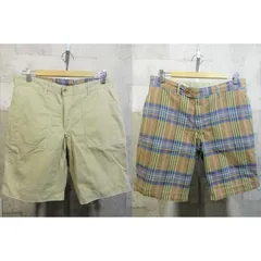 美品 正規 ポロ ラルフローレン リバーシブル ショーツ 32 カーキ/チェック POLO RALPH LAUREN ハーフパンツ