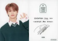 【中古】コレクションカード(男性) SEVENTEEN/JUN(ジュン)/裏面印刷サイン入り/「SEVENTEEN CAFE 2020 ～WINTER Meat Festival～」事前予約特典カフェオリジナルカード