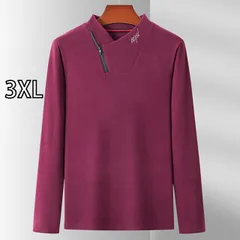 [3XL]秋冬 コーデ メンズ  服 シンプル ファッション オシャレ 大人 かっこいい 大きいサイズ ストリート 紳士服  長袖 T シャツ ハーフ タートルネック スウェットシャツ 無地 スリム