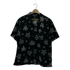 Manastash / マナスタッシュ | コットン レーヨン 総柄 オープンカラーシャツ | M | ブラック/ホワイト | メンズ