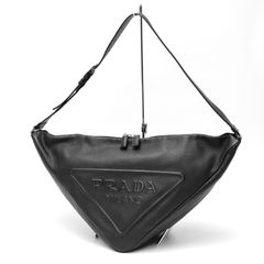 プラダ / PRADA　トライアングル ヴィッテロダイノ レザーバッグ / ショルダーバッグ　2VY007　レザー　ブラック 【中古】 商品番号 K-158714