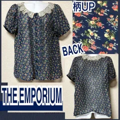 【新品/THE EMPORIUM】レース襟小花柄シアーブラウス