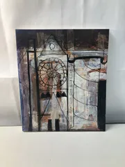 松本俊介　掘り出し物　手描き　油彩　収蔵シール　F8号　骨董　絵画 松本俊介 掘り出し物 手描き 油彩 収蔵シール F8号 骨董 絵画