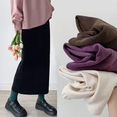 ロングスカート レディース マキシ丈 コーデュロイ 防寒 暖か ロング丈 スカート ウエストゴム ボトムス 無地 体型カバー おしゃれ カジュアル 可愛い 通勤 通学 ファッション 秋 n8SU498