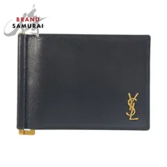超美品 サンローランパリ タイニーカサンドラ YSL ビルクリップウォレット ブラック 折財布 カードケース マネークリップ メンズ 504599【中古】