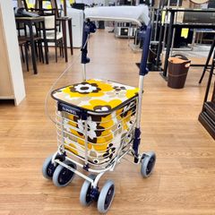 【未使用品】ユーバ産業 シルバーカー アルミワイヤーカート スワレル 花柄 AS-0275 買い物カート 高齢者 手押し車 老人 カート/ｍab0094