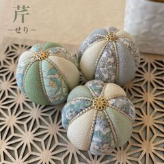 －彩－ 〖芹〗　リバティ5センチ木目込み手毬3個セット　〜 端午の節句　こどもの日