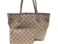 まだ美品 LOUIS VUITTON ヴィトン ネヴァーフルPM ポーチ付き トートバッグ ☆ N41359 ダミエ エベヌ ブラウン AR3164 レディース ▼7C