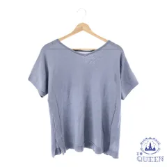 ☆美品☆ トップス Tシャツ 半袖 Vネック シンプル レディース ブルー L 901-3620 送料無料 古着