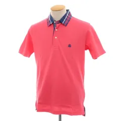 【中古】【未使用】ブルックスブラザーズ Brooks Brothers コットン 鹿の子 隠しボタンダウン 半袖ポロシャツ ピンク【サイズＳ】【メンズ】