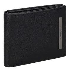 カルバンクライン Calvin Klein 財布 二つ折り財布 折りたたみ財布 小銭入れ付き K50K510889 BAX メンズ ブラック 本革 レザー