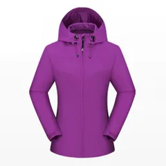 ☆ パープル ☆ Mサイズ ☆ ジャケット フード付き 長袖 レディース pmyjacket25 ジャケット フード付き 長袖 ウインドブレーカー コート マウンテンパーカー 作業服 登山ウェア 薄手 レディース メンズ はっ水 撥水 無地 防寒 保温 防風