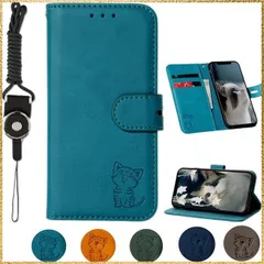 Size:Pixel 9a_Color:ターコイズ Pixel 9a ケース手帳型グーグル ピクセル9a ケース ネックストラップ付 かわいい おしゃれ 猫柄 ねこ Pixel 9aスマホケース手帳型 ストラップホール付きスタンド機能 高質感 (Google