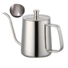 訳アリコーヒードリップポット 580ml  細口 ポット コーヒーポット ドリップポット アウトドア IH　直火 シルバー　キャンプ　2-3杯分 ストーブ用　おしゃれ コーヒー グッズ ケトル ステンレスケトル コーヒーケトル コーヒー器具