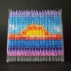 折り鶴 アート05「朝焼けの海（Sea of ​​sunrise）」