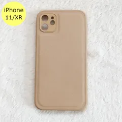 iPhoneケース レザーテクスチャ ソフト iPhone 11 XR カーキ スマホ アイフォン ケース