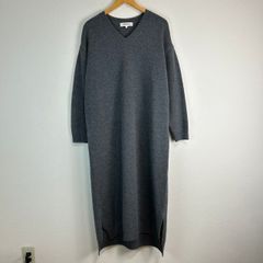 ENFOLD エンフォルド　vネック　ニット　ワンピース　グレー