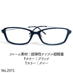 No.2571-メガネ 超弾性テンプル超軽量【フレームのみ価格