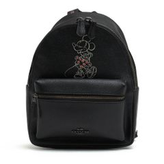 コーチ／COACH リュック バッグ バックパック レディース 女性 女性用レザー 革 本革 ブラック 黒  F29353 Mini Charles Backpack With Minnie Mouse Motif ミニ チャールズ バックパック ミニーマウス