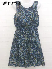 ◇ UNITED ARROWS ユナイテッドアローズ 花柄 ノースリーブ 膝丈 ワンピース 表記なし ネイビー マルチ レディース  【中古】 【1107230003913】