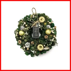 【新着商品】(クリスマスラメグリーン インテリア 玄関飾り オーナメント フラワーリース (WR-28-B)) クリスマスリース］クリスマス D mamawreath 2024年 ［