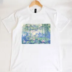 睡蓮 マルモッタン美術館 / クロード モネ 半袖 Tシャツ ホワイト GILDAN(ギルダン) 5.3オンス 男女兼用【RAF】Claude Monet Water Lilies S/S TEE 54