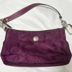 【送料無料】COACH/コーチ/ショルダーバッグ/ミニバッグ/F15233/シグネチャー/パープル/中古品
