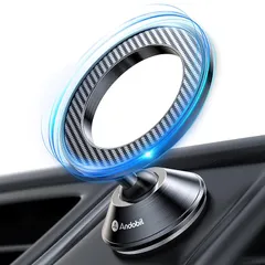 【2025年超強磁力/進化した両面テープ】Andobil マグセーフ スマホホルダー 車 マグネット 【安定性10倍UP】 Magsafe 車載ホルダー マグネット 超強磁力 片手操作 360度回転 スマホスタンド 磁石 両面テープ 高級合金素材 置くだけ 0