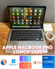［良品/大容量］Apple MacBook Pro 13inch 2020/Core i7 2.3GHz/16GB/SSD1TB/Windows11/Office 2021/Ri369