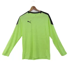 プーマ 長袖Ｔシャツ トップス プラクティスシャツ スポーツウエア メンズ Mサイズ 黄緑×黒 PUMA 【中古】