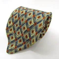 ダンヒル ブランド ネクタイ ロゴ チェック柄 ダイヤ柄 格子柄 シルク PO メンズ ベージュ Dunhill 【中古】