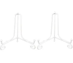 ★プレートスタンド アイアン 皿立 写真立て 本立て 白8号 (2個セット)