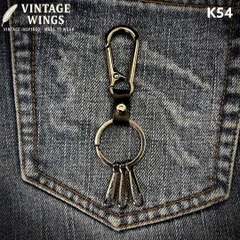 ストリート  【牛革使用】カラビナ アメカジ キーリング K54