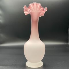 ★未使用品★倉田クラフト硝子  花瓶 ピンク グラデーションカラー ★