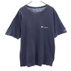 チャンピオン 90s USA製 オールド 青タグ 半袖 Tシャツ L ネイビー Champion メンズ 古着 【240321】 メール便可