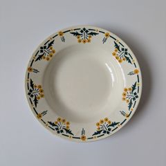 稀少19-20世紀 南フランス 黄釉色絵輪花深皿 23cm 伊丹十三の台所