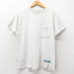 M/古着 ディスカス 半袖 ビンテージ Tシャツ メンズ 00s 無地 胸ポケット付き クルーネック 薄グレー 霜降り 25jul26 中古のサムネイル