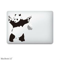 【全機種対応】MacBookステッカースキンシールバンクシーシューティングパンダ