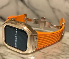 Apple Watchラバーバンドカバーメタルケースアップルウォッチカスタム　ステンレス　メンズ　レディース　スポーツ　ネジ不要18