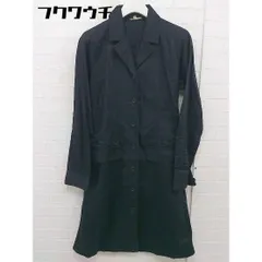 ◇ ◎ SHIPS シップス ウエストリボン 長袖 膝丈 シャツ ワンピース サイズS ネイビー レディース  【中古】 【1112140015598】