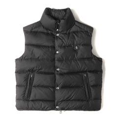 美品 MONCLER モンクレール ダウン ベスト サイズ:2 13AW mastermind JAPAN マスターマインド ジャパン アイコン ワッペン ポリ ダブルジップ TIB GILET テビ ジレ ブラック イタリア製