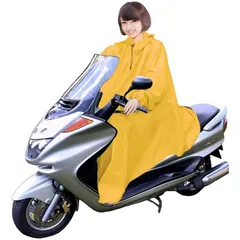 [ヴェロ クオーレ] 男女兼用 バイク 自転車 スクーター 用 レインコート ポンチョ 防水 フリーサイズ 雨具 雨合羽 カッパ 屋外作業 アウトドア (イエロー)