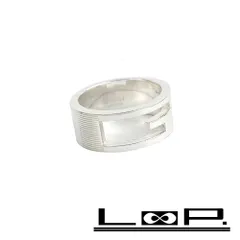 ■新同■磨き済■　グッチ ブランテッド G ロゴ カットアウト リング 指輪 シルバー SV 925 11号 【161940】